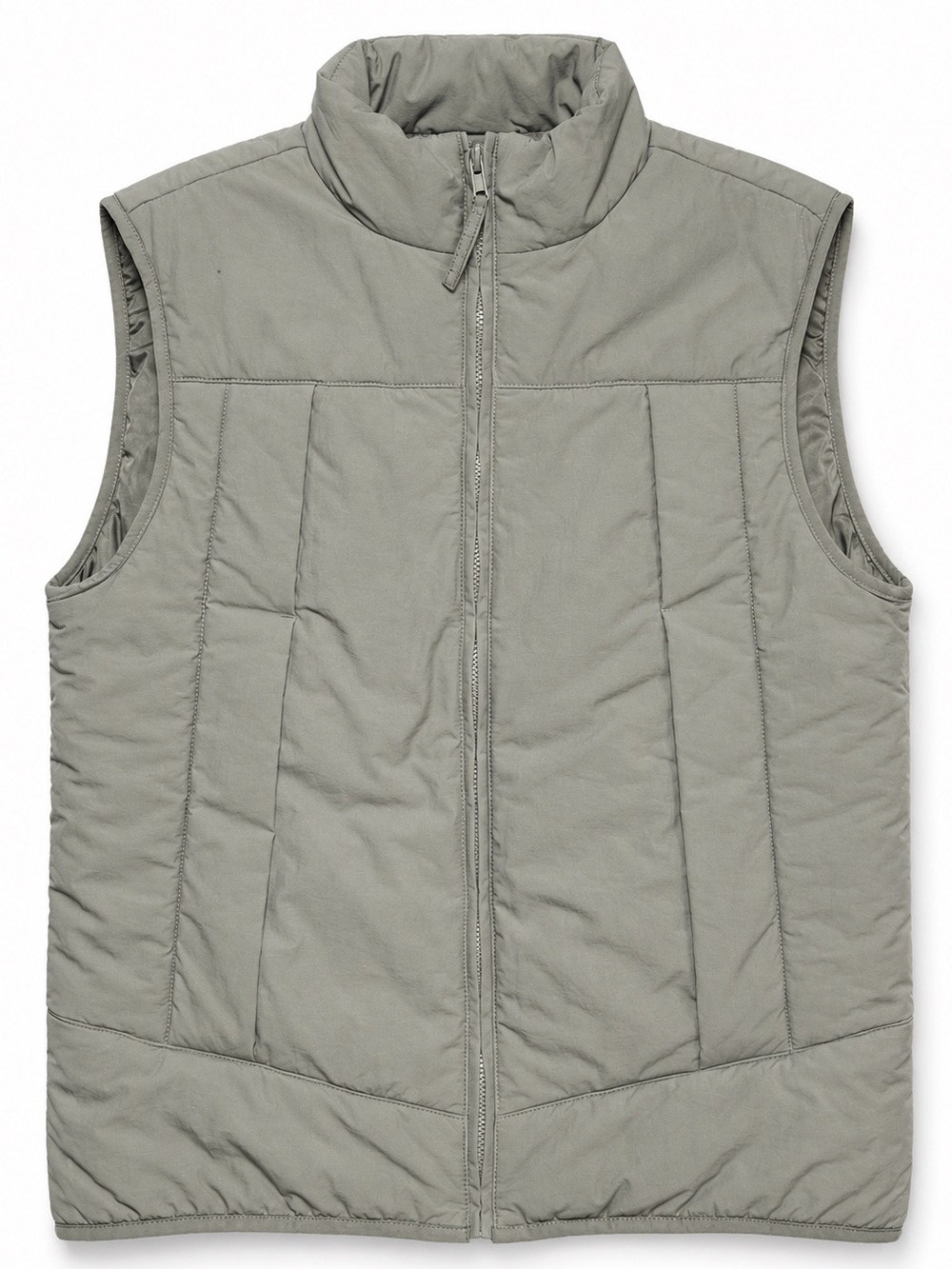 Banana Republic Men's Quilted Puffer Vest in Light Gray